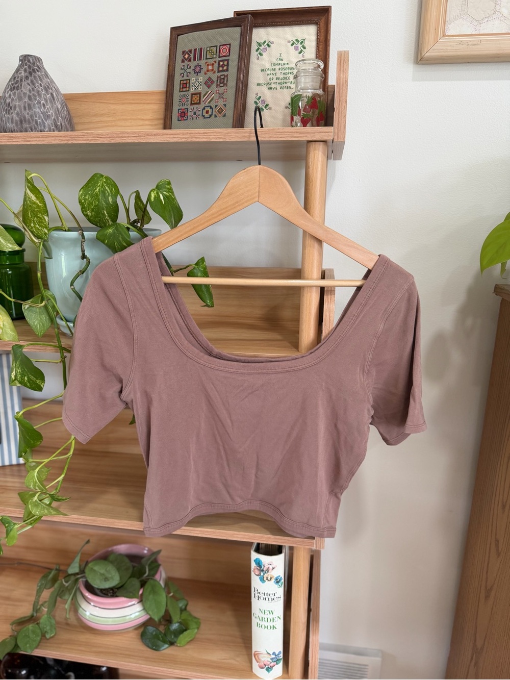 Lululemon Align Crop Top Mid Sleeve Dusty Rose Size 10
